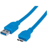 Cable Manhattan Usb Micro-B Súper Velocidad 3.2 Gen1 2M Color Azul - 325424 FullOffice.com