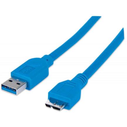 Cable Manhattan Usb-A 3.2 Gen1 A Usb Micro-B 1M Color Azul - 393898 FullOffice.com