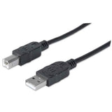 Cable Manhattan Usb 2.0 A-B Alta Velocidad 5M Color Negro - 337779 FullOffice.com