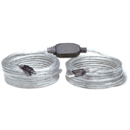 Cable Manhattan Extensión Activa Usb Alta Velocidad A-B 11M Color Plata - 510424 FullOffice.com