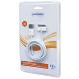 Cable Manhattan Ilynk Usb Para Ipod/Iphone 1M Color Blanco - 391856 FullOffice.com