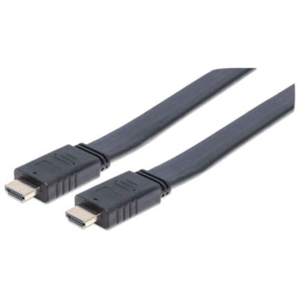 Cable Manhattan Hdmi M-M Plano Alta Velocidad Con Canal Ethernet 10M Color Negro - 391559 FullOffice.com
