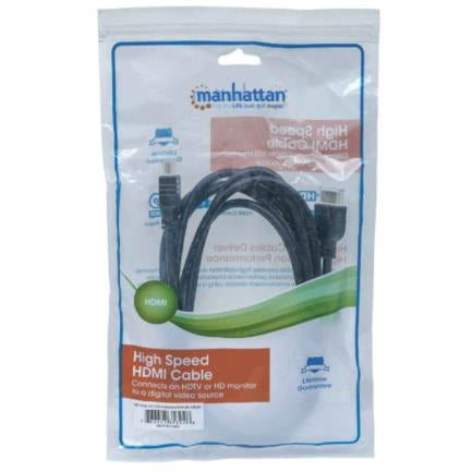 Cable Manhattan Hdmi Alta Velocidad Con Ethernet Hdmi M-M 3M Color Negro - 353946 FullOffice.com