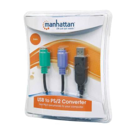 Convertidor Manhattan Ps/2 A Usb 2 Puertos - 179027 FullOffice.com