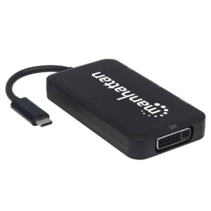Convertidor Manhattan Usb-C 4 En 1 Para Audio/Video Hdmi/Dp/Vga/Dvi Color Negro - 152600 FullOffice.com
