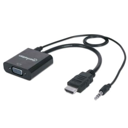 Convertidor Manhattan Hdmi/Vga Con Audio Color Negro - 151559 FullOffice.com