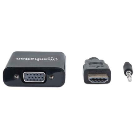 Convertidor Manhattan Hdmi/Vga Con Audio Color Negro - 151559 FullOffice.com