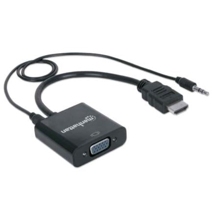 Convertidor Manhattan Hdmi/Vga Con Audio Color Negro - 151559 FullOffice.com