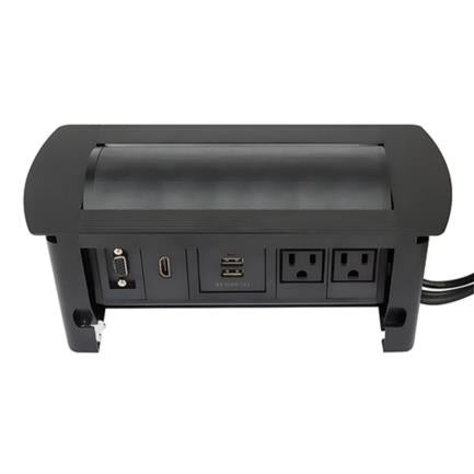 Caja De Conexión Manhattan Para Mesa C/Enchufe Usb/Hdmi/Vga Color Negro - 164832 FullOffice.com