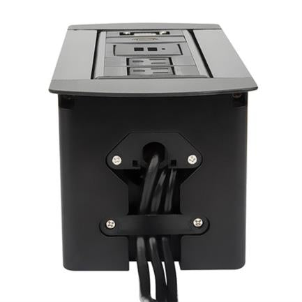 Caja De Conexión Manhattan Para Mesa C/Enchufe Usb/Hdmi/Vga Color Negro - 164832 FullOffice.com