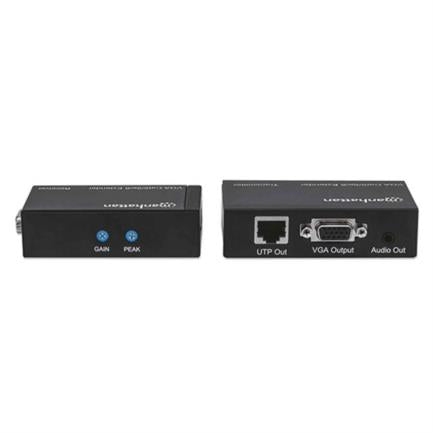 Manhattan Extensor VGA Cat5/ 5e/6 audio/vídeo extendedores Transmisor de señales AV 1920 x 1200 Pixeles Cat5, Cat5e, Cat6 300 m