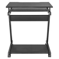Escritorio Manhattan Compacto Con Ruedas Bandeja Deslizable Para Teclado Repisa Inferior Para Cpu Color Negro - 207690 FullOffice.com