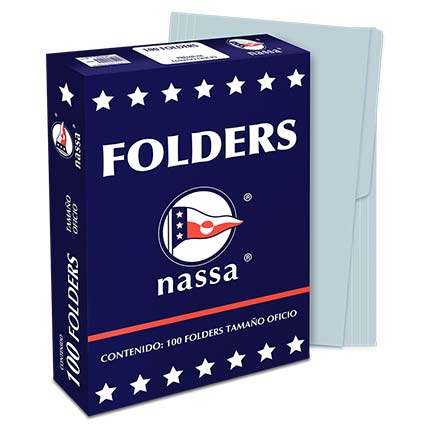 Folder Nassa Premium Oficio Azul C/100 Piezas - Pa1002 FullOffice.com
