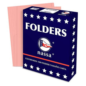 Folder Nassa Premium Carta Rosa C/100 Pzas - Pr1001 FullOffice.com