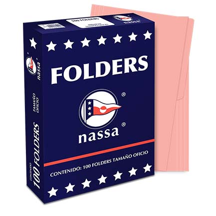 Folder Nassa Premium Oficio Rosa C/100 Piezas - Pr1002 FullOffice.com