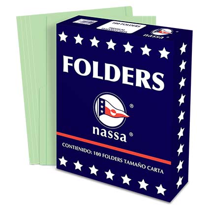 Folder Nassa Carta Verde C/100 Piezas - Pv1001 FullOffice.com