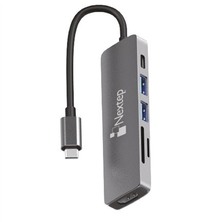 Hub Nextep Usb-C 6 En 1 Usb 3.0/Hdmi/4K Lector Sd-Tf - Ne-446 FullOffice.com