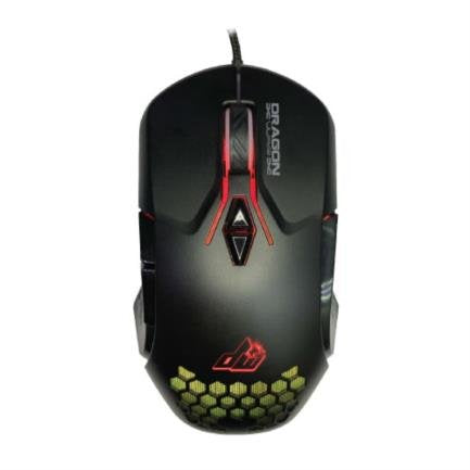 Mouse Gamer Dragon Xt Usb Base Metálica 6 Botones Silenciosos 6400 Dpi Rgb Color Negro - Ne-480P FullOffice.com