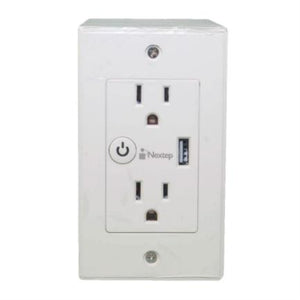 Tomacorriente Nextep Smart De Pared Dúplex + Cargador Usb Control Wi-Fi