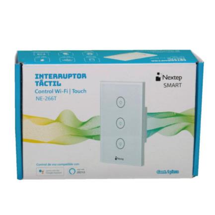 Interruptor Nextep Smart De Luz Pared Táctil Triple Control Wi-Fi FullOffice.com
