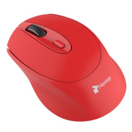 Mouse Nextep Inalámbrico Ergónomico Usb 1600 Dpi Batería Incluida Color Rojo - Ne-411E FullOffice.com