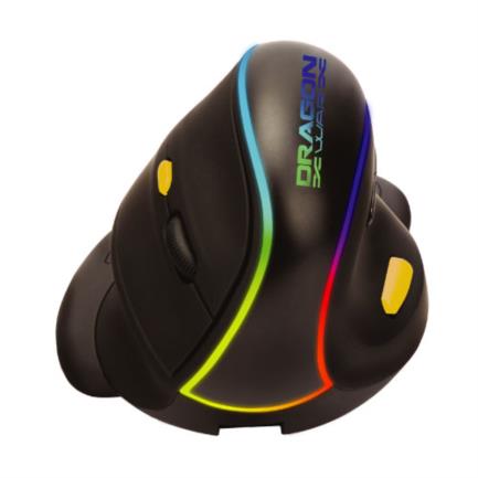 Mouse Nextep Inalámbrico Vertical Recargable/Ergonómico 7 Botones 2400 Dpi Rgb Color Negro - Ne-482 FullOffice.com