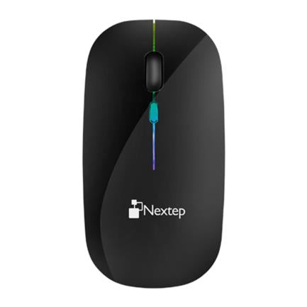Mouse Nextep Inalámbrico Recargable Delgado/Silencioso Rgb 1600 Dpi Color Negro - Ne-412N FullOffice.com