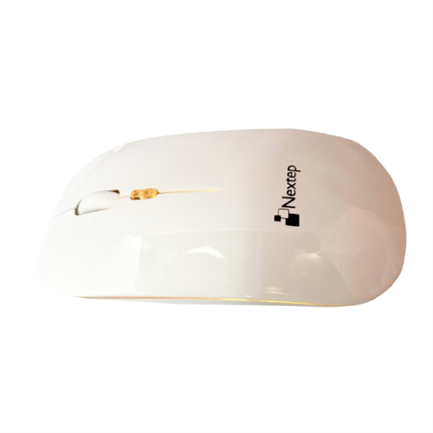 Mouse Nextep Inalámbrico Recargable Delgado/Silencioso Rgb 1600 Dpi Color Blanco - Ne-412B FullOffice.com