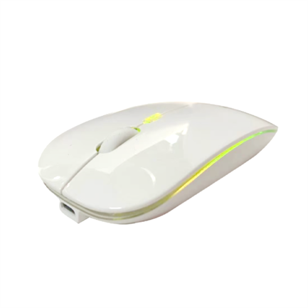 Mouse Nextep Inalámbrico Recargable Delgado/Silencioso Rgb 1600 Dpi Color Blanco - Ne-412B FullOffice.com