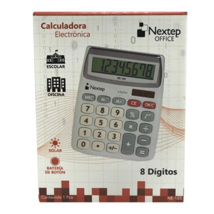 Calculadora Nextep 8 Dígitos Semi Escritorio Solar/Batería - Ne-185 FullOffice.com