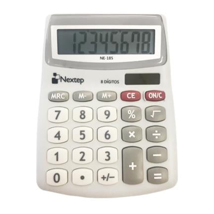 Calculadora Nextep 8 Dígitos Semi Escritorio Solar/Batería - Ne-185 FullOffice.com