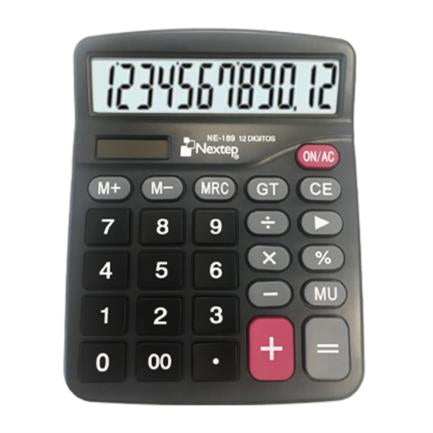 Calculadora Nextep 12 Dígitos Pantalla Grande Escritorio Batería/Solar - Ne-189 FullOffice.com