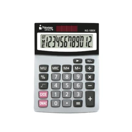 Calculadora Nextep 12 Dígitos Cubierta Metálica Semi Escritorio Solar/Bateria - Ne-188X FullOffice.com