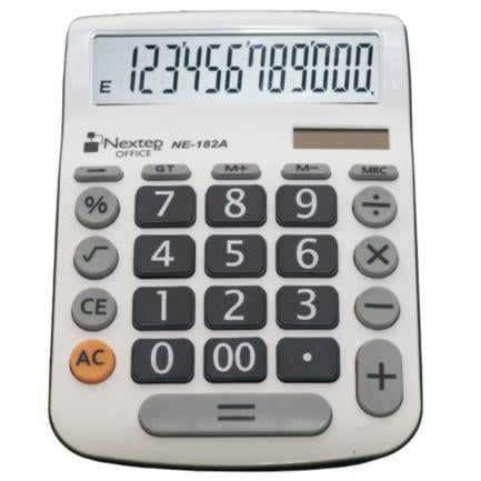 Calculadora Nextep 12 Dígitos Escritorio Teclas Grandes Solar/Batería - Ne-182A FullOffice.com