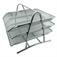 Charola Organizadora Nextep Malla Metálica De 3 Niveles Plata Tipo Oficio - Ne-162P FullOffice.com