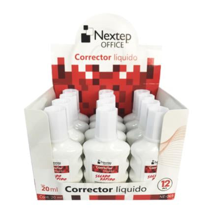 Corrector Líquido Nextep Botella 20Ml C/12 Piezas - Ne-069 FullOffice.com