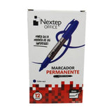 Marcador Permanente Nextep Punto Fino 2Mm Azul C/12 Pzas - Ne-072