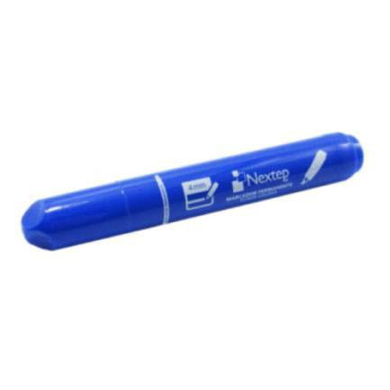 Marcador Permanente Nextep Punta Gruesa Cincel 4Mm Azul C/12 Pzas - Ne-076 FullOffice.com