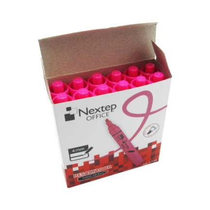 Marcador Nextep Resaltador Color Rosa C/12 Pzas - Ne-079R FullOffice.com