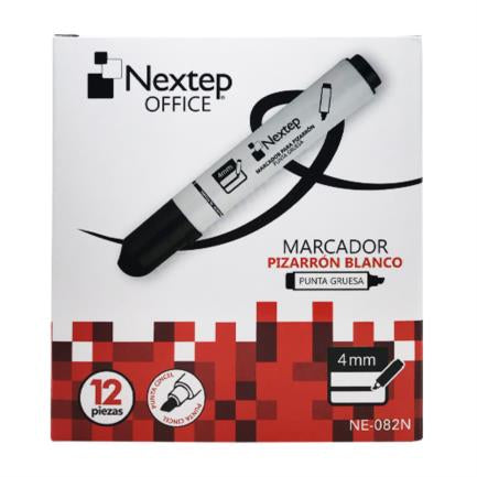 Marcador Nextep Para Pizarrón Blanco Color Negro C/12 Pzas - Ne-082N FullOffice.com