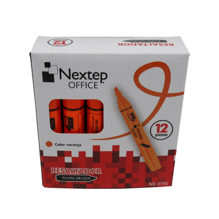 Marcador Nextep Resaltador Color Naranja C/12 Pzas - Ne-079J FullOffice.com