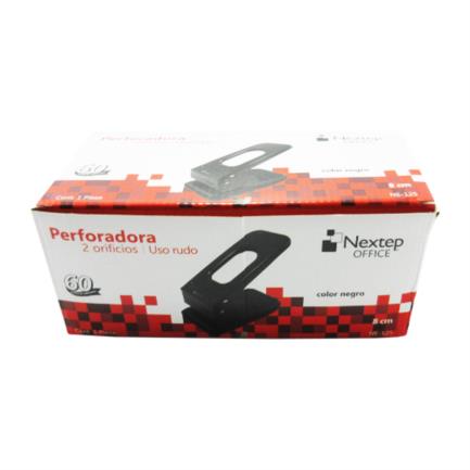 Perforadora Nextep Uso Rudo 2 Orificios 8Cm Hasta 60 Hojas Color Negro - Ne-125 FullOffice.com