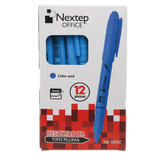 Marcador Nextep Resaltador Tipo Pluma Color Azul C/12 Pzas FullOffice.com
