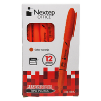 Marcador Nextep Resaltador Tipo Pluma Color Naranja C/12 Pzas FullOffice.com