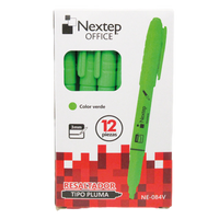 Marcador Nextep Resaltador Tipo Pluma Color Verde C/12 Pzas FullOffice.com