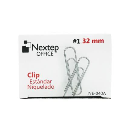 Clip Estándar Nextep Niquelado #1 32Mm C/10 100 Clips C/U - Ne-040A FullOffice.com