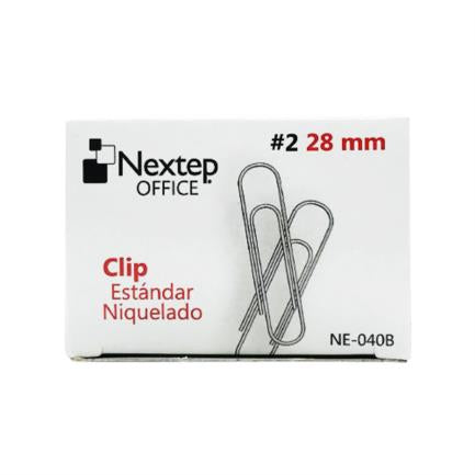 Clip Estándar Nextep Niquelado #2 28Mm C/10 100 Clips C/U - Ne-040B FullOffice.com