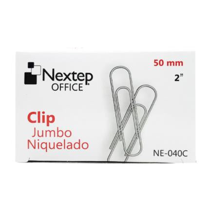 Clip Jumbo Nextep Niquelado 50Mm 100 Clips - Ne-040C FullOffice.com