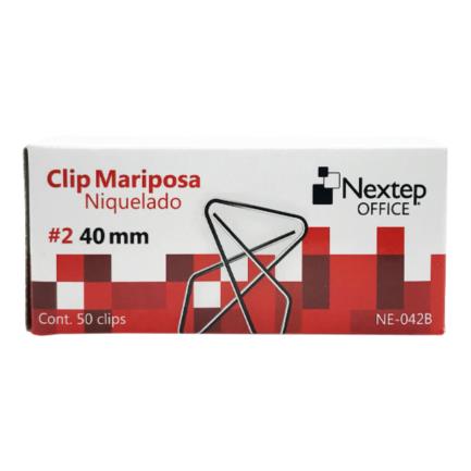 Clip Mariposa Nextep Niquelado #2 40Mm 50 Clips - Ne-042B FullOffice.com