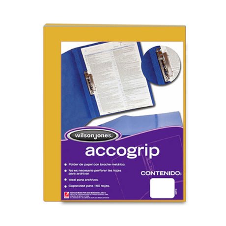 Carpeta Acco Grip T3 Sh-974 Oficio Amarillo C/4 - P0974 FullOffice.com